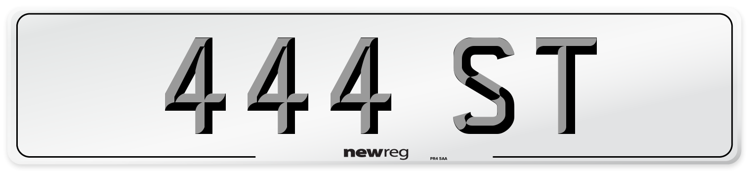 444 ST Number Plate from New Reg